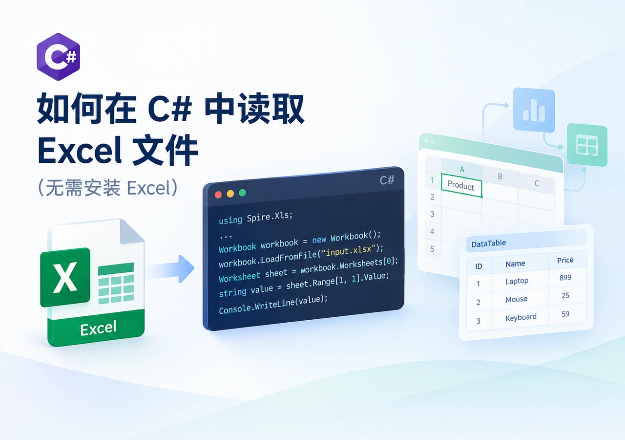 如何在 C# 中读取 Excel 文件(无需安装 Excel)