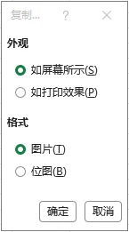 在 Excel 中选择屏幕显示和图片格式以优化导出 PNG 图片的清晰度