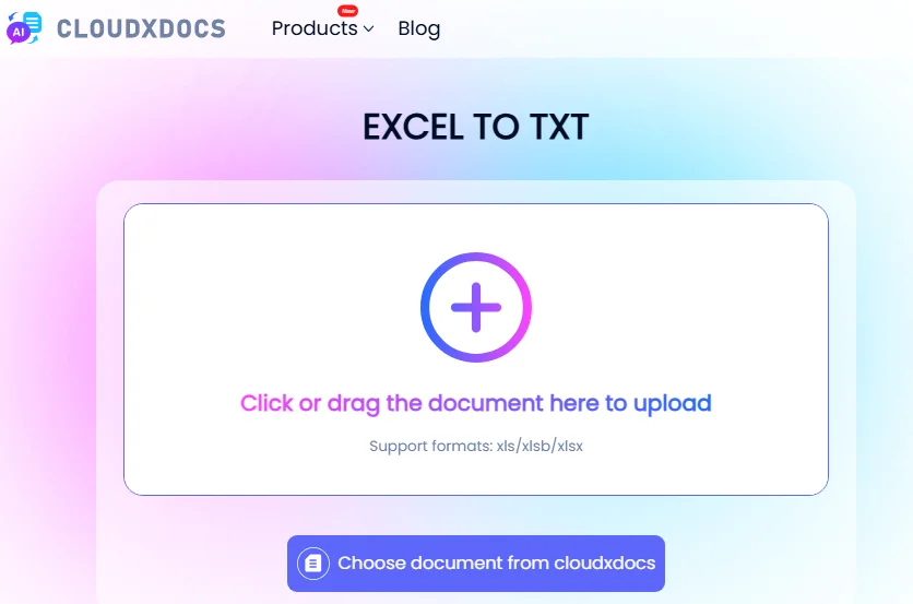 在线转换 Excel 为 TXT