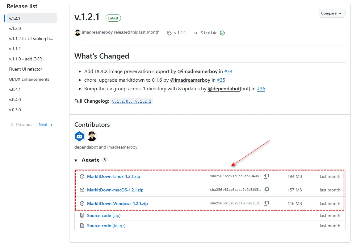 从 GitHub 下载 MarkItDown GUI