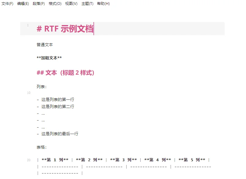 复制 RTF 内容并粘贴到 Markdown 编辑器
