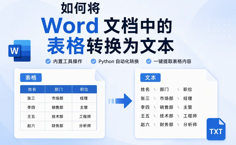 如何将 Word 表格转换为文本:附详细操作步骤