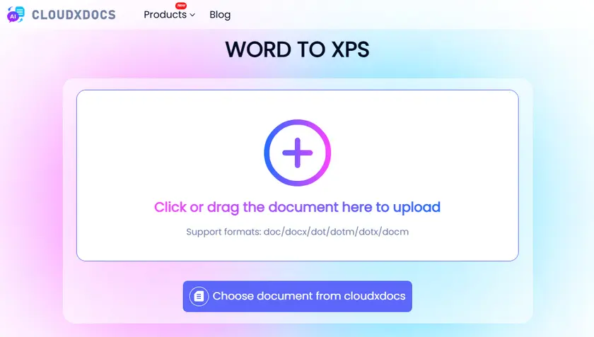 在线 Word 转 XPS 转换器