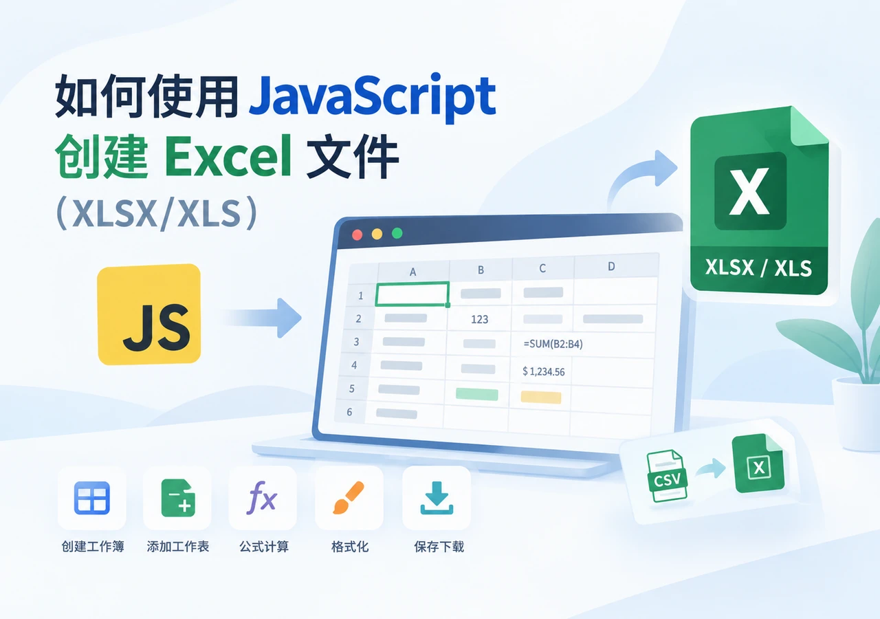 如何使用 JavaScript 创建 Excel 文件(XLSX/XLS)