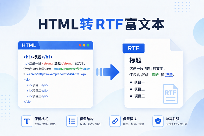 HTML 转 RTF(富文本):4 种高效转换方法