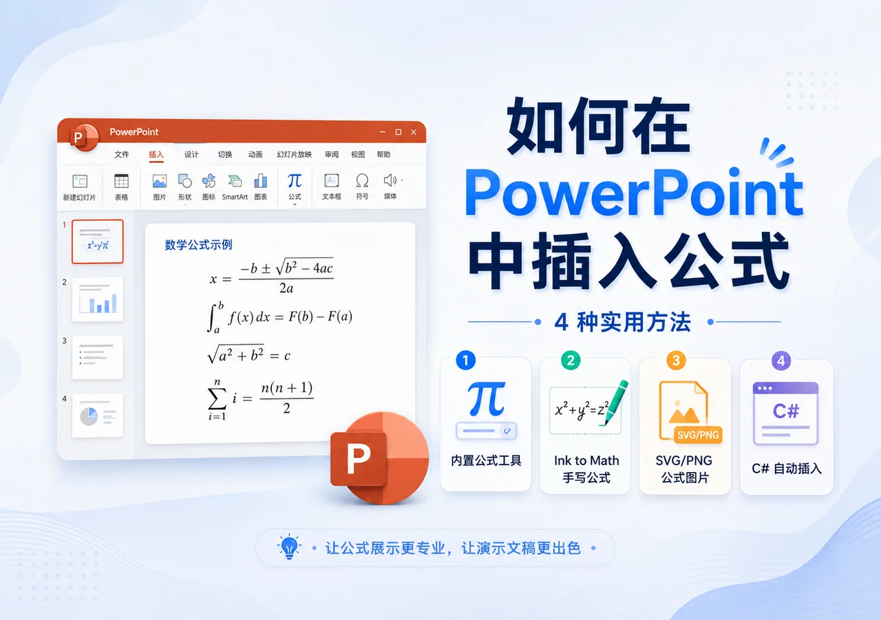 如何在 PowerPoint 中插入数学公式:4 种实用方法