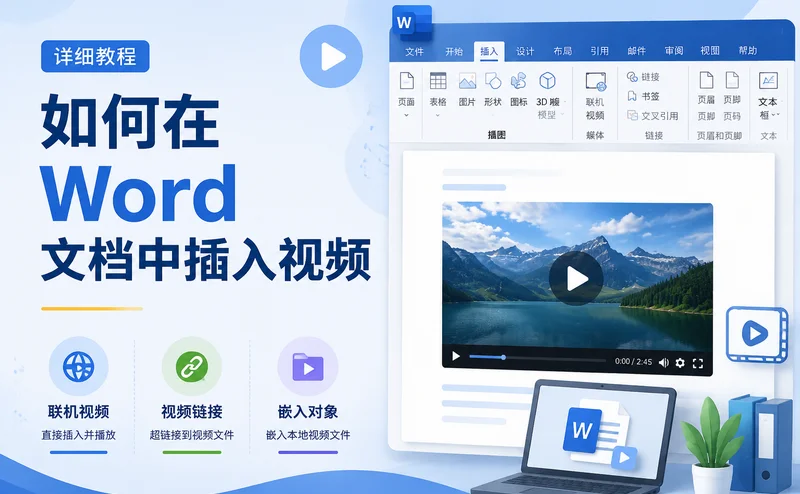 如何在 Word 文档中插入视频【3 种简单办法】