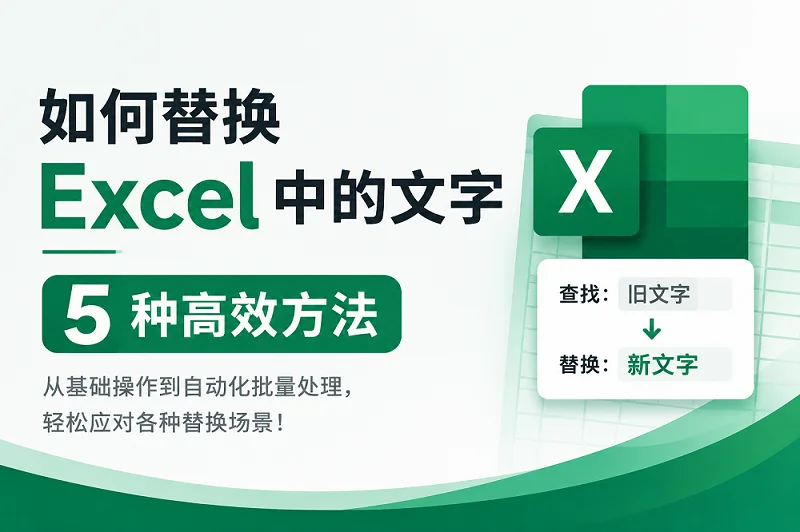 如何替换 Excel 中的文字:5 种高效方法